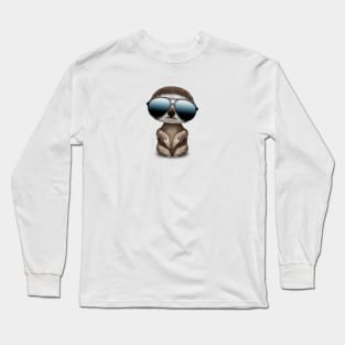 Cool Baby Sloth Wearing Sunglasses Long Sleeve T-Shirt